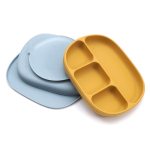 BPA Free Silicone Dinner Plate With Four Compartment 4 BPA Free Silicone Dinner Plate With Four Compartment 4