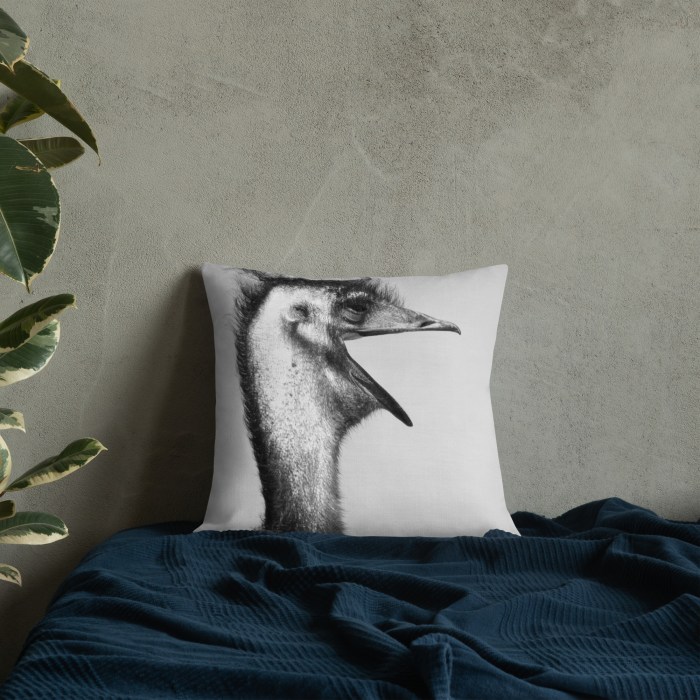 Smiling Ostrich Luxury Cushion