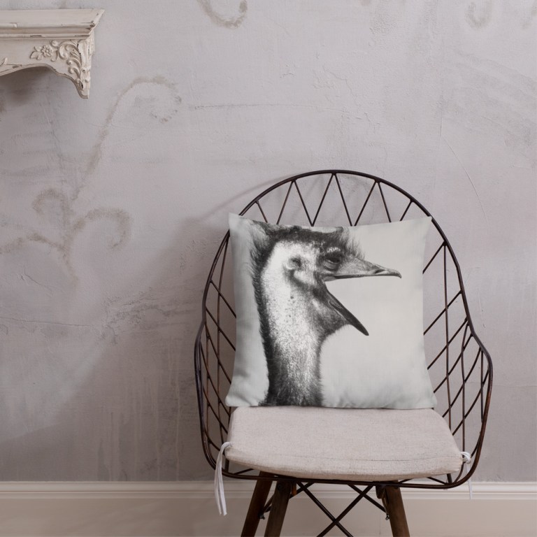 Smiling Ostrich Luxury Cushion Pillow Smiling Ostrich Luxury Cushion Pillow