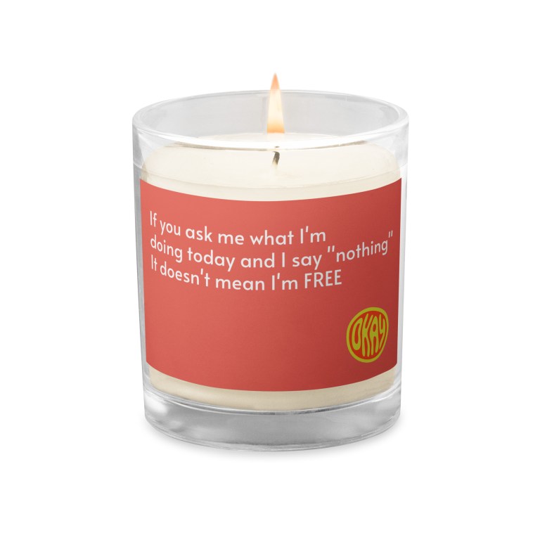 glass-jar-soy-wax-candle-white-front-63bbb0accaae3.jpg Sarcastic Not Free Soy Candle