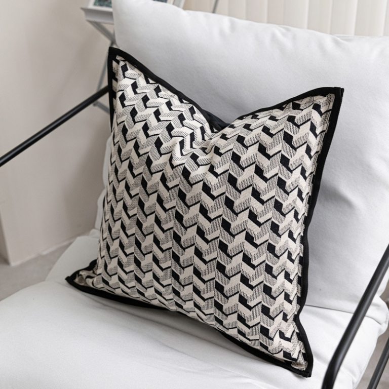 Geo Square Jacquard Cushion Cover 2