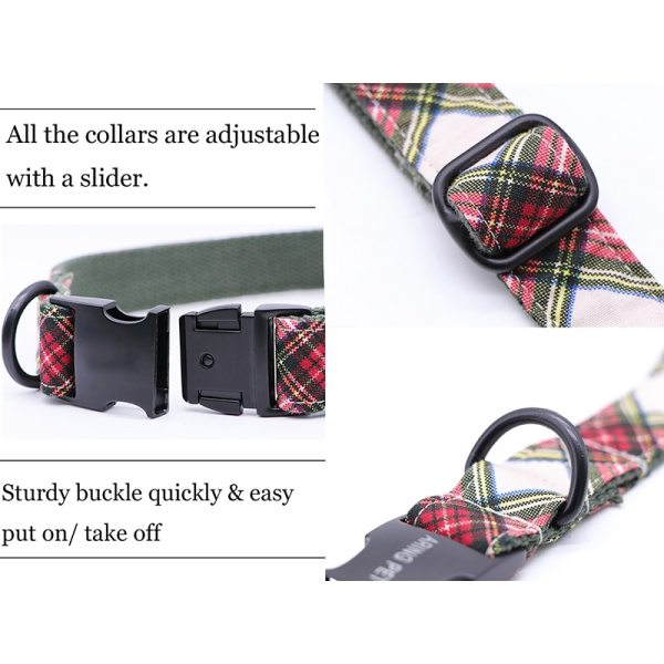 Plaid Dog or Cat Collar with Bow Tie 2 Plaid Dog or Cat Collar with Bow Tie 2