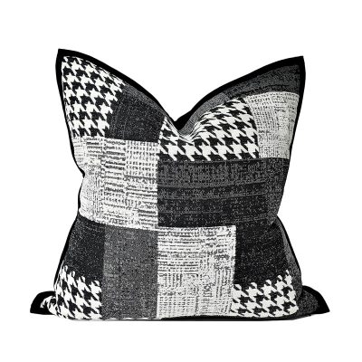 Luxury Vintage Black Chenille Houndstooth Cushion Luxury Vintage Black Chenille Houndstooth Cushion