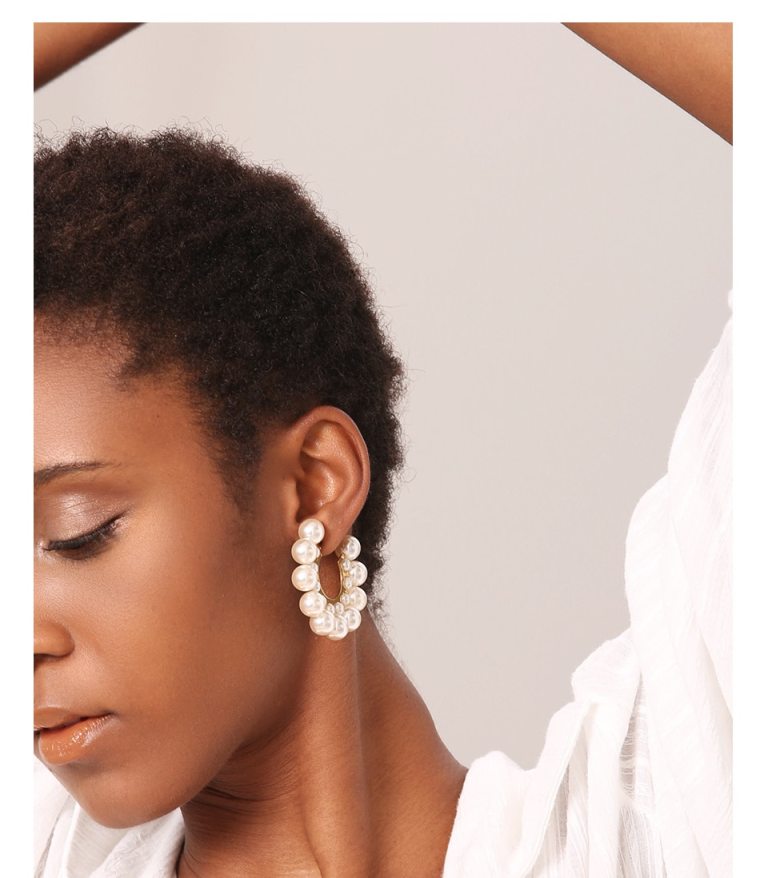 Pearl Hoop Earrings 6