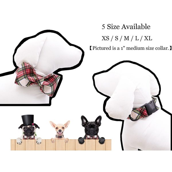 Plaid Dog or Cat Collar with Bow Tie 4 Plaid Dog or Cat Collar with Bow Tie 4