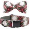 Plaid Pet Collar with Bow Tie