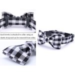 B&W Checker Dog or Cat Collar or Leash with Bow Tie 4 B&W Checker Dog or Cat Collar or Leash with Bow Tie 4