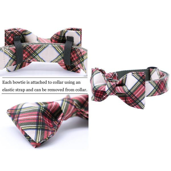 Plaid Dog or Cat Collar with Bow Tie 3 Plaid Dog or Cat Collar with Bow Tie 3
