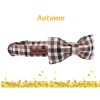 Plaid Dog Collar and Leash Set with Bow Tie 3