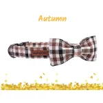 Plaid Dog Collar and Leash Set with Bow Tie 3 Plaid Dog Collar and Leash Set with Bow Tie 3