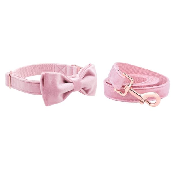 Unique Style Paws Cute Pink Puppy Velvet Dog Collar 5