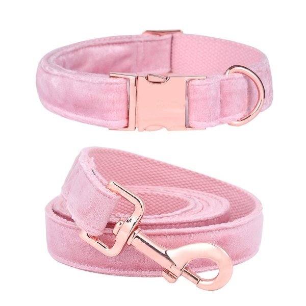 Cute Pink Puppy Velvet Dog Collar