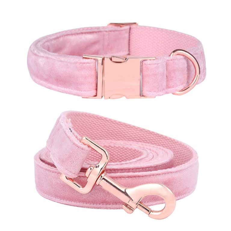 Cute Pink Puppy Velvet Dog Collar
