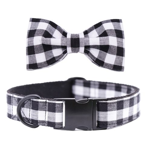 Checker Pet Collar plus Leash with Bow Tie Checker Pet Collar plus Leash with Bow Tie