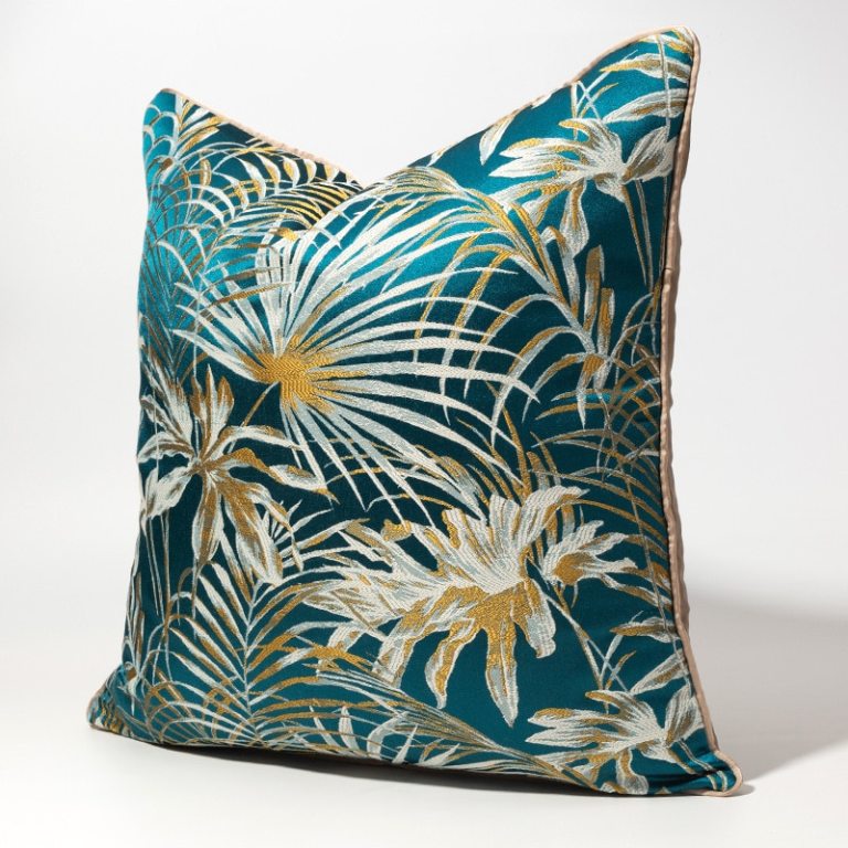 Flora Orchid Jacquard Cushion 2