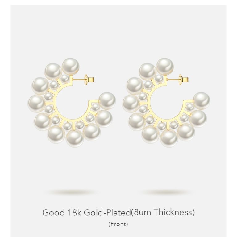 Pearl Hoop Earrings 7