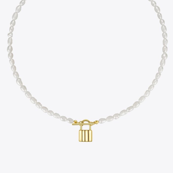 Natural Pearl Chain Choker Necklace 5 Natural Pearl Chain Choker Necklace 5
