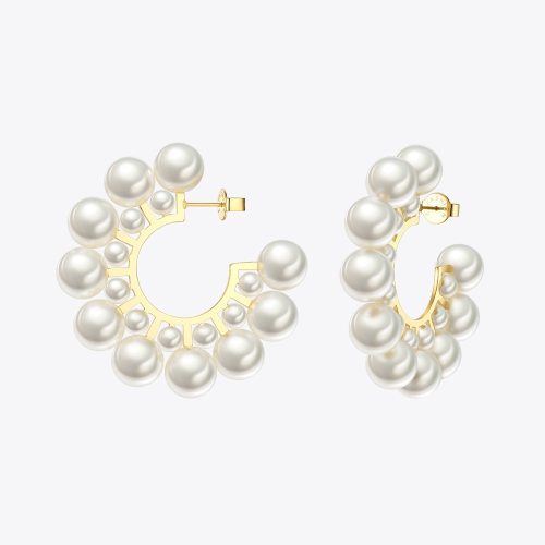 Women's Pearl Hoop Earrings