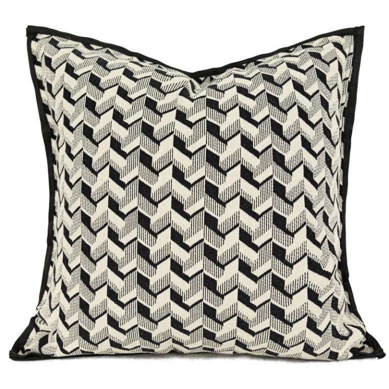 Geo Square Jacquard Cushion Cover 1