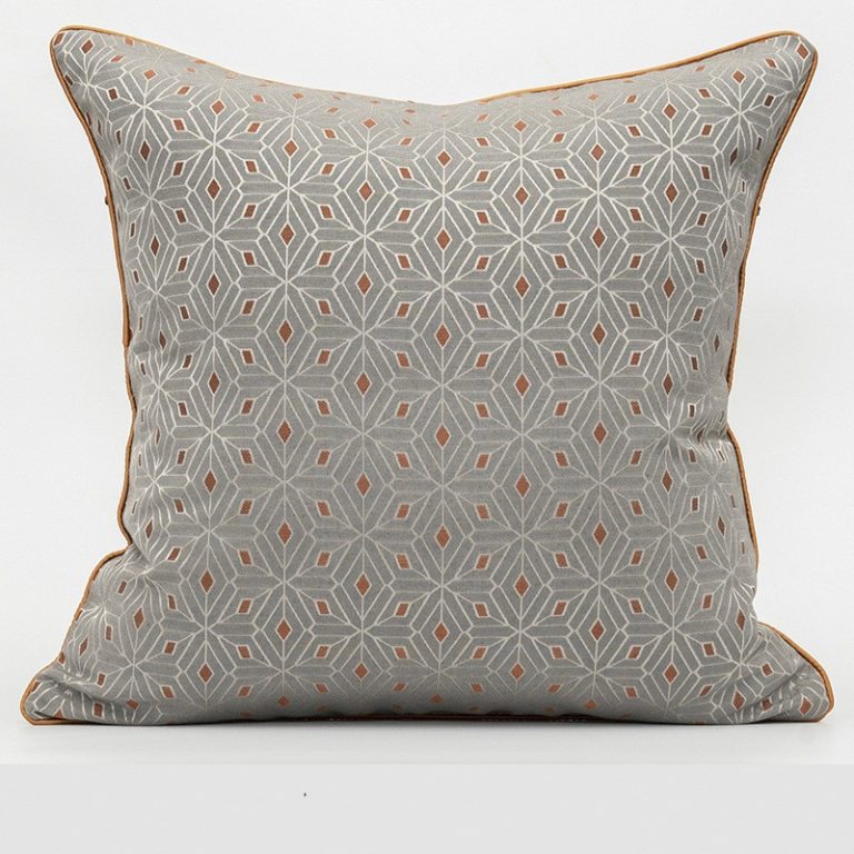 Luxurious Geometric Jacquard Patchwork Cushion 3
