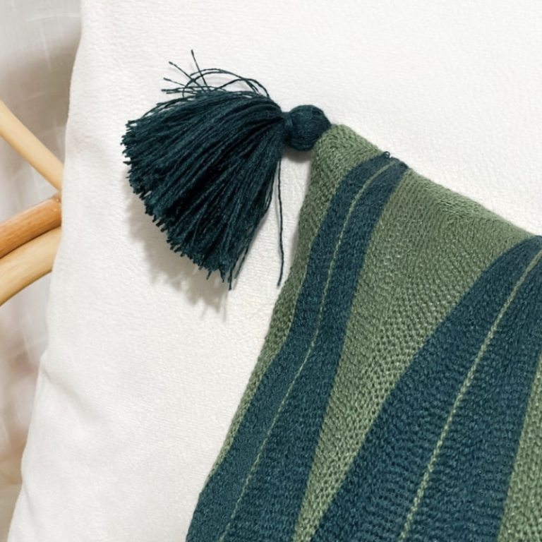 Green Geometric Embroidered Cushion Cover 4