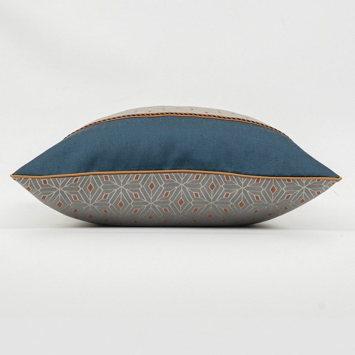 Luxurious Geometric Jacquard Patchwork Cushion 4