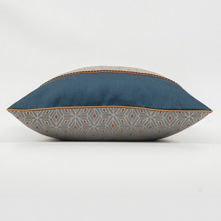 Luxurious Geometric Jacquard Patchwork Cushion 4