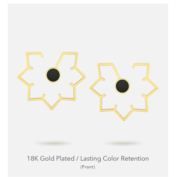 Maple Leaf Geometric Stud Earrings 5 Maple Leaf Geometric Stud Earrings 5