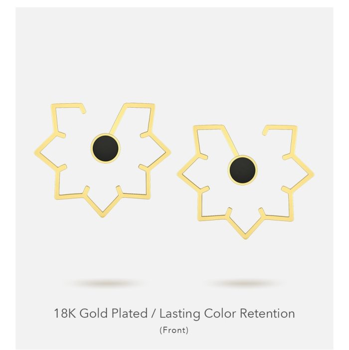 Maple Leaf Geometric Stud Earrings 5 Maple Leaf Geometric Stud Earrings 5