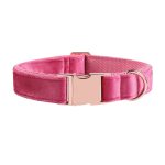 Paws Velvet Dog /Cat Collar Hot Pink Leash Set 3