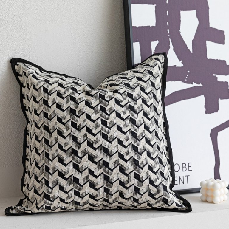 Geo Square Jacquard Cushion Cover 3