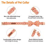 Orange Dog Collar with Bowtie Orange Plaid 2 Orange Dog Collar with Bowtie Orange Plaid 2