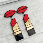 Acrylic Drop Earrings Red Lippy Acrylic Drop Earrings Red Lippy