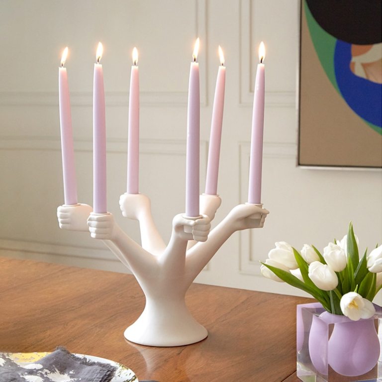 Nordic White Candle Holders Ornaments Ins Table Wedding Centerpieces Candlestick Candlelight Dinner Props Mumluk Birthday Gift 2