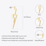 Earrings Thunder Star - In Stainless Steel or Gold 2