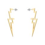 Earrings Lightning Bolt In Stainless Steel or Gold