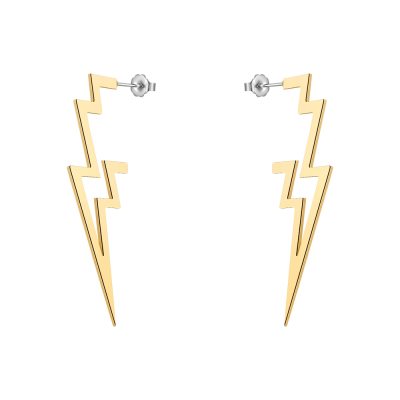 Earrings Lightning Bolt In Stainless Steel or Gold Earrings Lightning Bolt In Stainless Steel or Gold