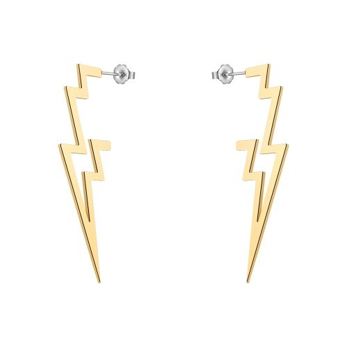 Earrings Lightning Bolt In Stainless Steel or Gold Earrings Lightning Bolt In Stainless Steel or Gold