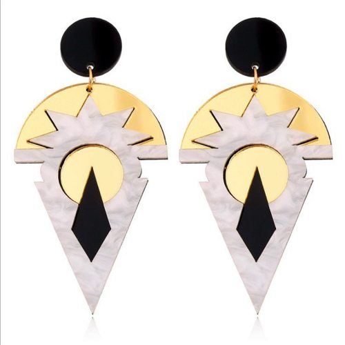 Gold Acrylic Dangle Drop Earrings Gatsby Gold Acrylic Dangle Drop Earrings Gatsby