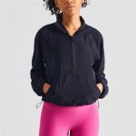 Fitness Women Sport Comprehensive Training Fitness Clothe Top Adjustable Zip Pocket Loose Sun Protection Long Sleeve Gym Quickdr 4