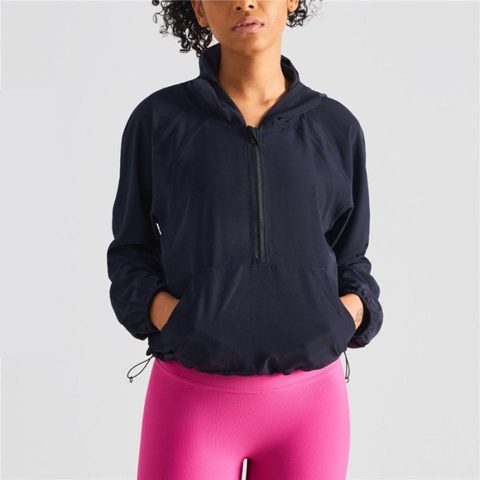 Fitness Women Sport Comprehensive Training Fitness Clothe Top Adjustable Zip Pocket Loose Sun Protection Long Sleeve Gym Quickdr 4