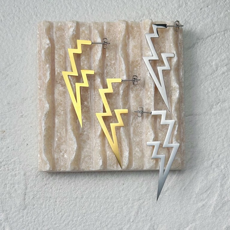 Earrings Thunder Star - In Stainless Steel or Gold 4