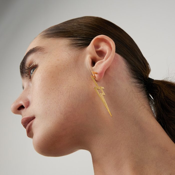 Earrings Thunder Star - In Stainless Steel or Gold 3 Earrings Thunder Star - In Stainless Steel or Gold 3