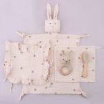 Newborn Mobile Gym Educational Ring Teething Toy Baby Cotton Bib Gauze Baby Wooden Ring Rattle Crochet Wool Toy Pacifier Chain 3