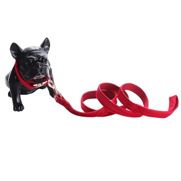 Red Velvet Pet Collar and Leash Set Red Velvet Pet Collar and Leash Set
