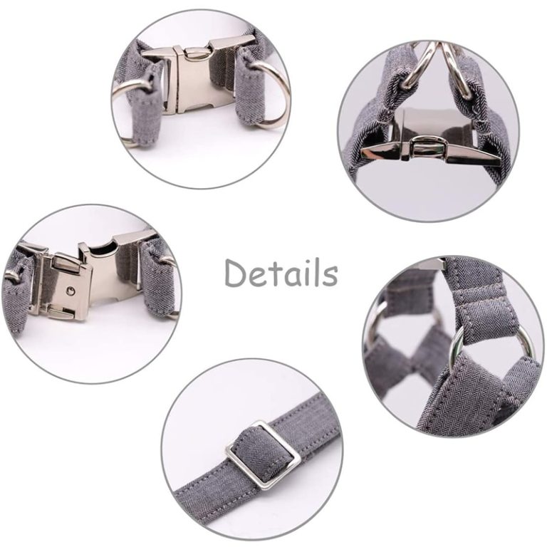 Grey Pet Harness with Bowtie Adjustable Buckle Grey Pet Harness with Bowtie Adjustable Buckle