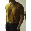 Men’s Knit Tees Round Neck Short Sleeve Pure Cotton T-shirt