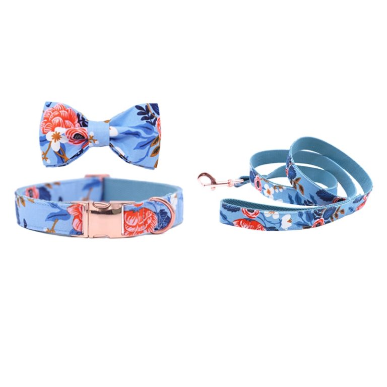 Floral Pet Collar and Leash Set