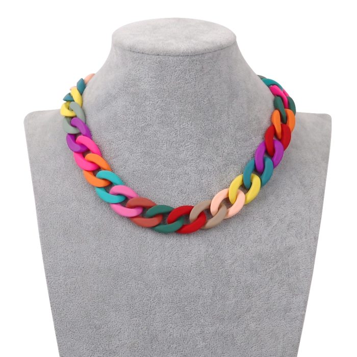 Womens Fashion Acrylic Chain Choker Necklaces Womens Fashion Acrylic Chain Choker Necklaces