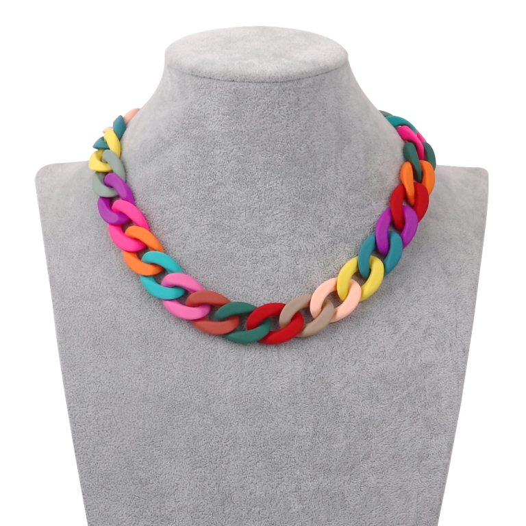 Womens Fashion Acrylic Chain Choker Necklaces Womens Fashion Acrylic Chain Choker Necklaces